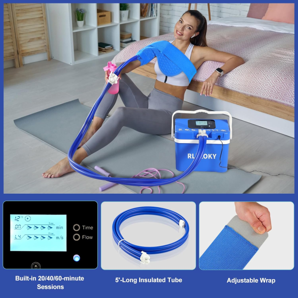 2.0 Cold Therapy Ice Machine – Shoulder & Hip Ice Therapy System with Quiet Pump & Adjustable Flow - Image 6
