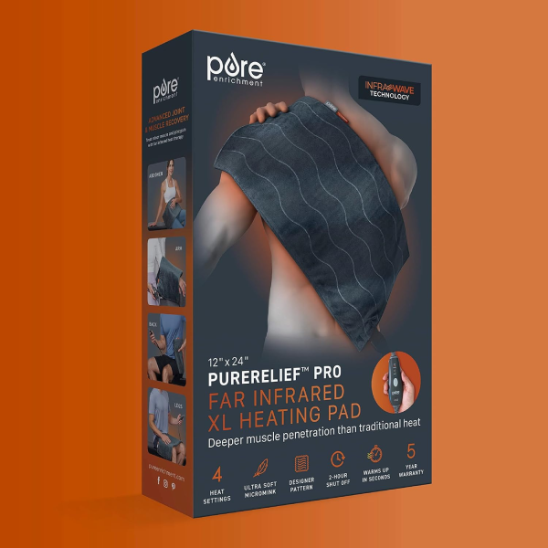 PureRelief Pro XL Far Infrared Heating Pad – Deep Heat Therapy for Back, Neck, Shoulder & Knee Pain - Image 6