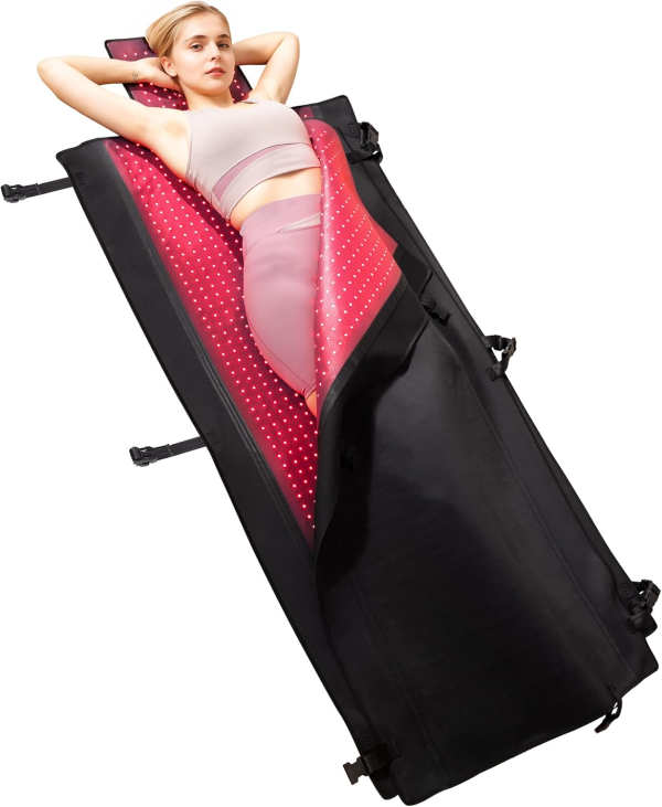 2025 Upgraded Full Body Red Light Therapy Mat – Triple-Mode Infrared Mat for Pain Relief, Skin Health & Recovery (73" x 33.4", 660nm & 850nm Dual-Wavelength, Black)