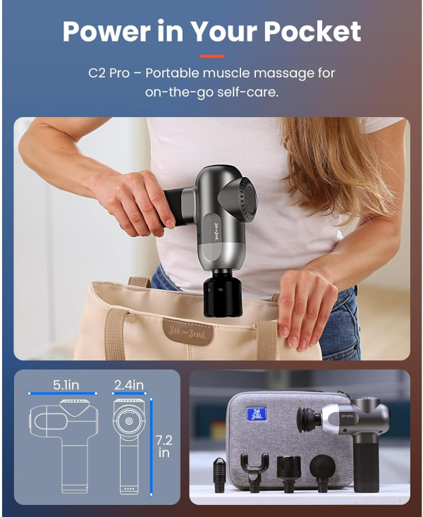 C2 Pro Massage Gun – Heat & Cold Therapy, Deep Tissue Percussion Massager - Image 6