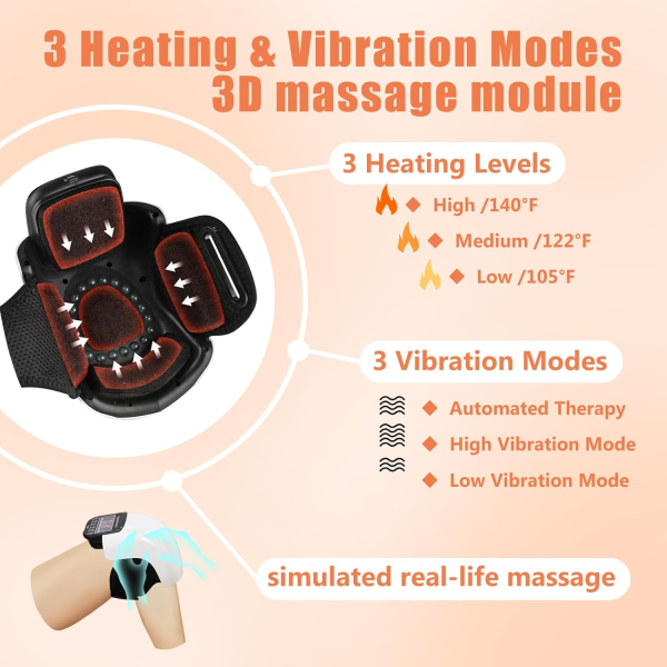 Pro+ 4-in-1 Cordless Knee Massager – Red Light, Heat & Vibration Therapy for Pain Relief - Image 2