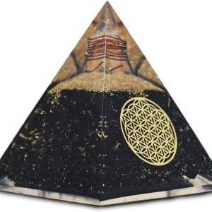 Black Tourmaline Orgonite Pyramid – EMF Protection, Healing, and Positivity