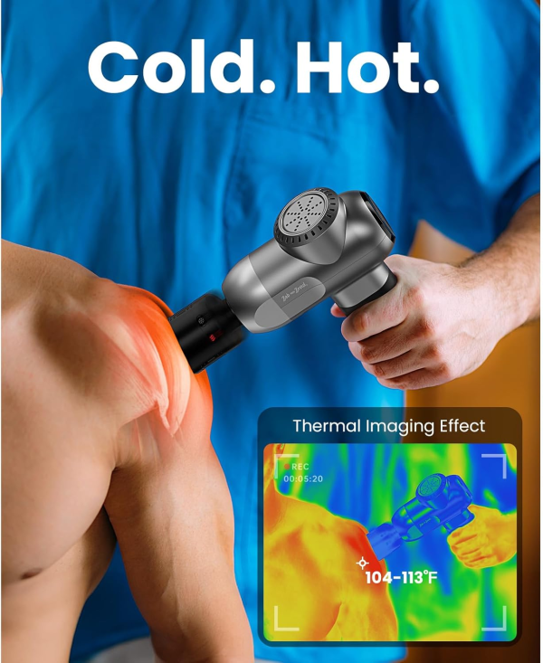 C2 Pro Massage Gun – Heat & Cold Therapy, Deep Tissue Percussion Massager - Image 3