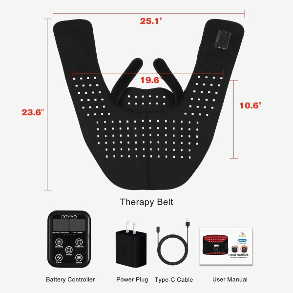 Cordless Red Light Therapy Wrap – Infrared & Near-Infrared LED Device for Shoulder & Neck Pain Relief (Portable & Adjustable) - Image 6