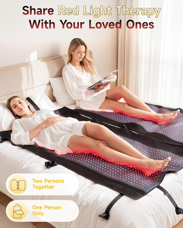 2025 Upgraded Full Body Red Light Therapy Mat – Triple-Mode Infrared Mat for Pain Relief, Skin Health & Recovery (73" x 33.4", 660nm & 850nm Dual-Wavelength, Black) - Image 7