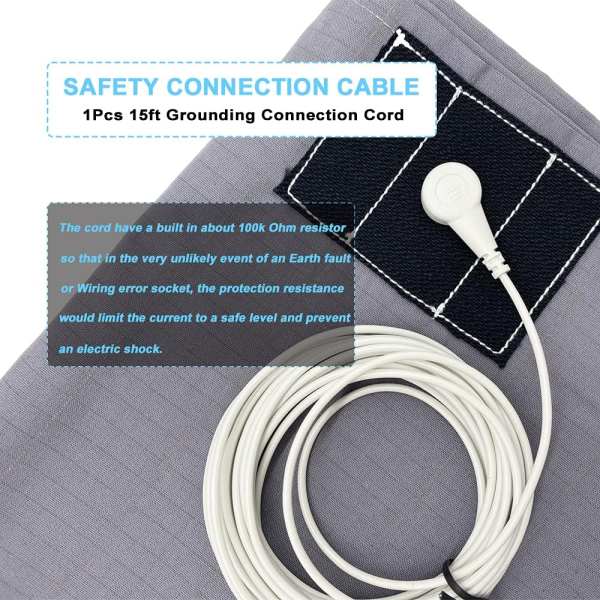 Grounding Pillowcase – Conductive Silver Fiber for Sleep, Stress & Pain Relief (King Size, 20” x 36”, Gray) - Image 7