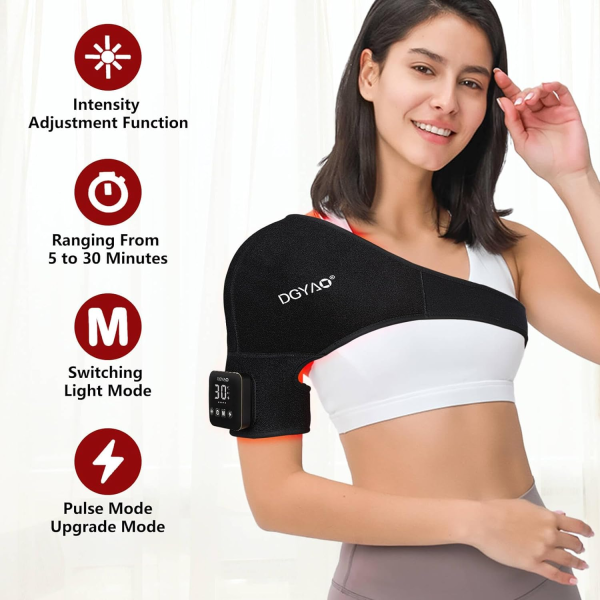 D MAX Cordless Red Light Therapy Shoulder Brace – Near Infrared Therapy Wrap for Shoulder Pain Relief (Adjustable & Portable) - Image 3