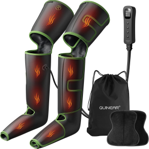 QUINEAR Leg Massager with Heat & Compression – Circulation & Pain Relief for Calves, Feet & Thighs