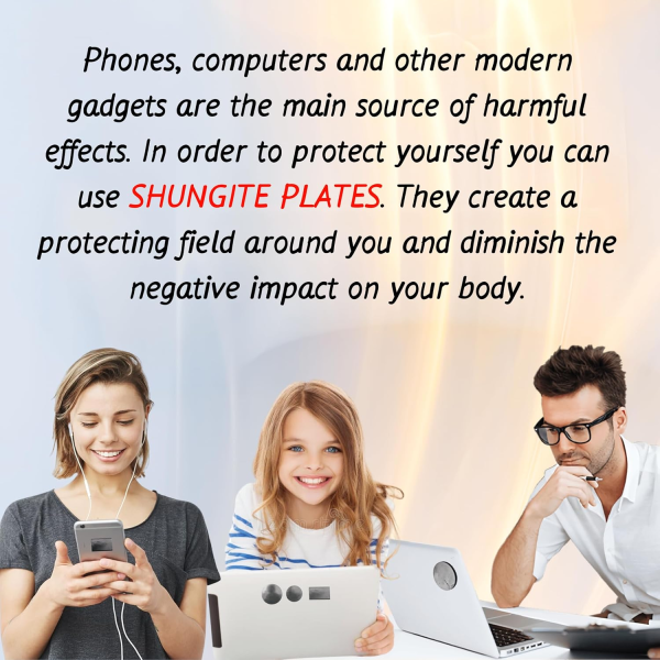 Shungite Protection Set – EMF Blocking Pyramid & Cell Phone Stickers - Image 3