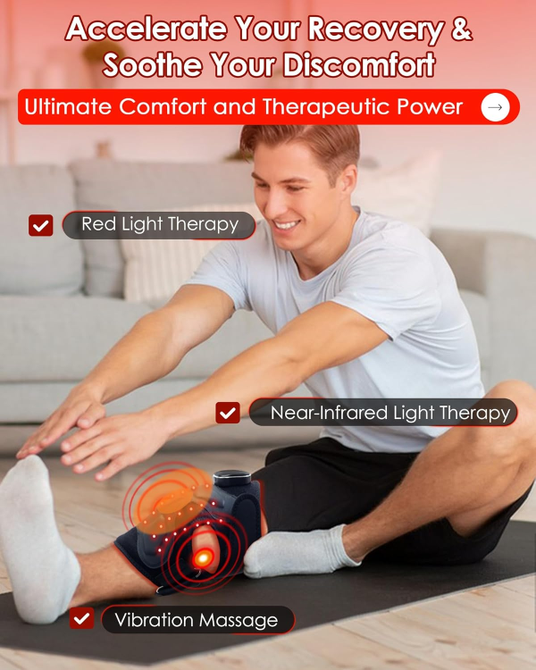 Wireless Red Light Therapy Knee Brace – Infrared & Massage for Joint Pain Relief (660nm & 850nm) - Image 2