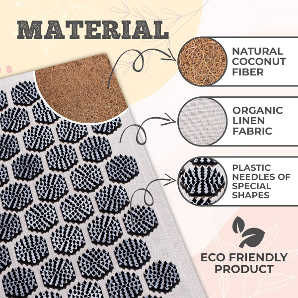 Balance Mate Acupressure Mat & Pillow Set – Natural Pain Relief & Relaxation (Soft Cream) - Image 4