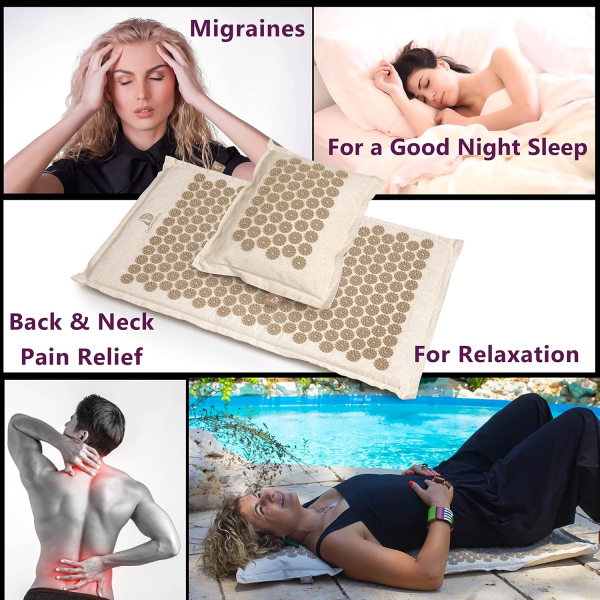 DoSensePro Acupressure Mat & Pillow Set with Hot/Cold Gel Pack – Natural Pain & Stress Relief - Image 7