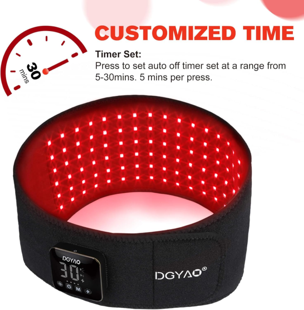 D MAX Cordless Red Light Therapy Belt – Infrared Therapy Wrap for Back & Body Pain Relief (Pulse Therapy, Adjustable Intensity, 4000mAh Battery) - Image 8