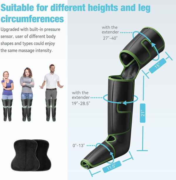 QUINEAR Leg Massager with Heat & Compression – Circulation & Pain Relief for Calves, Feet & Thighs - Image 6