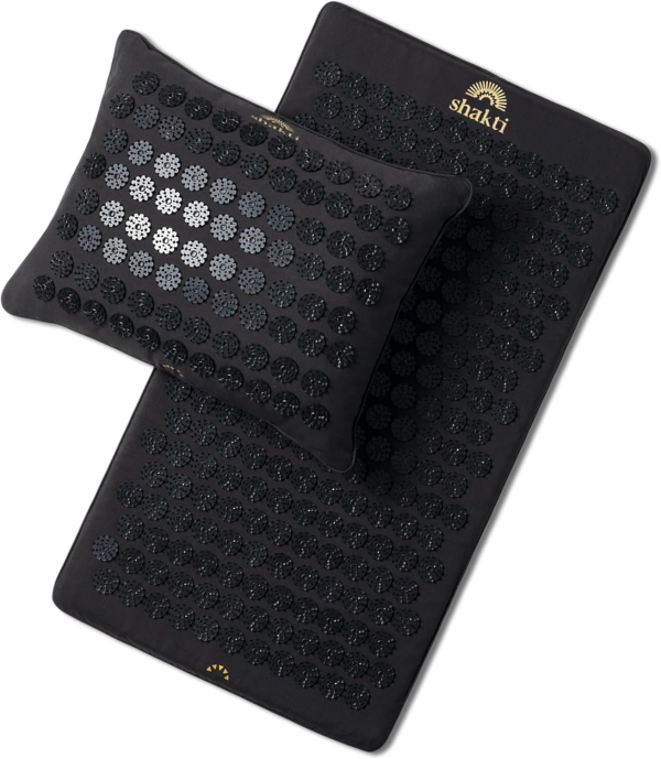 Premium Shakti Acupressure Mat & Pillow Set – Signature Spikes for Deep Muscle Relief & Relaxation (Black)