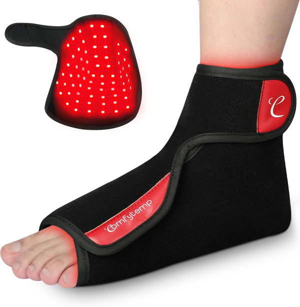 Cordless Red Light Therapy Foot Wrap – Infrared Heat for Heel & Ankle Pain Relief (5000mAh, 9” x 7”)