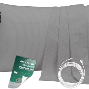 Grounding Pillowcase – Conductive Silver Fiber for Sleep, Stress & Pain Relief (King Size, 20” x 36”, Gray)