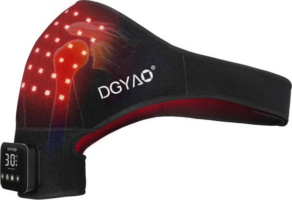 D MAX Cordless Red Light Therapy Shoulder Brace – Near Infrared Therapy Wrap for Shoulder Pain Relief (Adjustable & Portable)