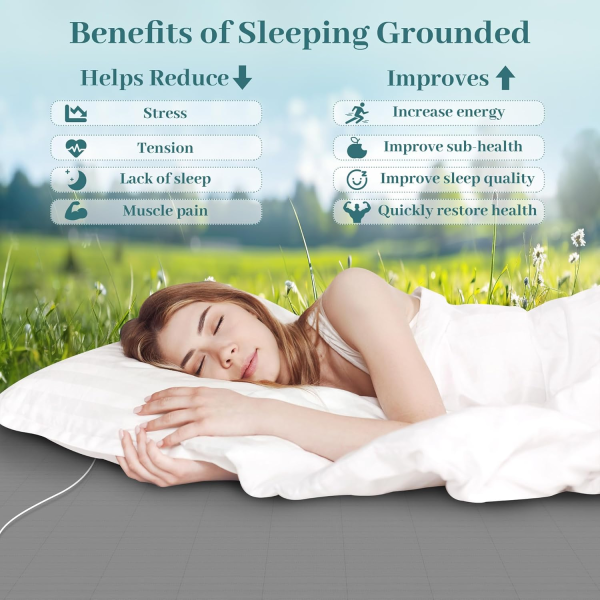 Grounding Pillowcase – Conductive Silver Fiber & Organic Cotton for Sleep, Pain Relief & Circulation (Queen Size, 20” x 30”, Beige) - Image 6