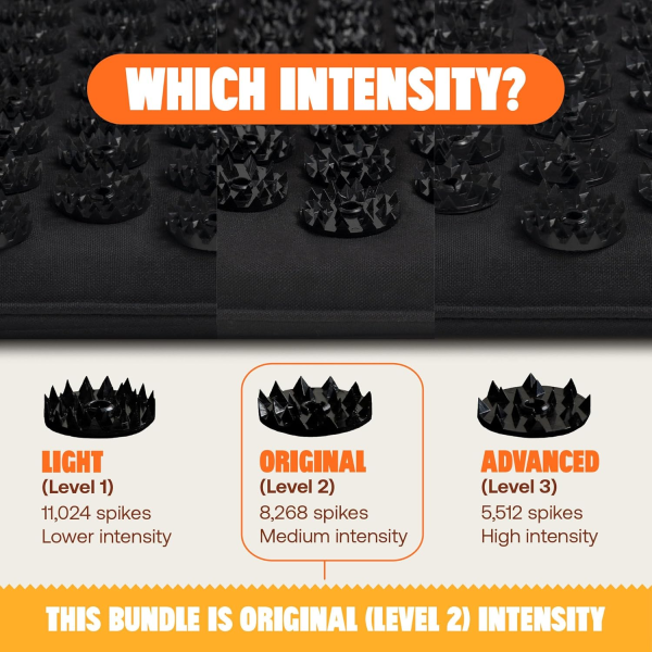 Premium Shakti Acupressure Mat & Pillow Set – Signature Spikes for Deep Muscle Relief & Relaxation (Black) - Image 4
