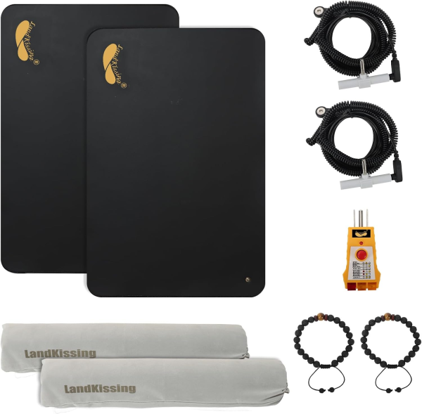 Grounding Mat Kit – 2-Pack Grounding Therapy Mats for Sleep, Stress & Inflammation Relief (24” x 16”)