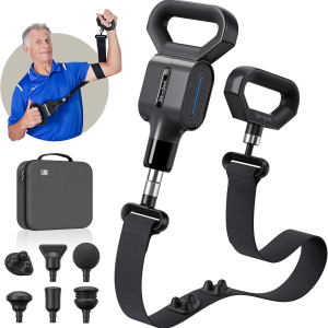 2-in-1 Massage Gun & Muscle Belt – Deep Tissue Pain Relief for Full-Body Recovery