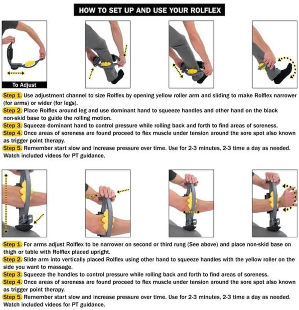 Rolflex Arm & Leg Massager – Forearm & Calf Roller for Tennis Elbow, Golfer’s Elbow, Carpal Tunnel & Tendonitis Relief - Image 4