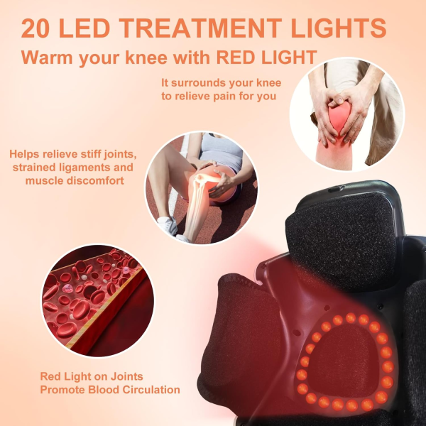 Pro+ 4-in-1 Cordless Knee Massager – Red Light, Heat & Vibration Therapy for Pain Relief - Image 3