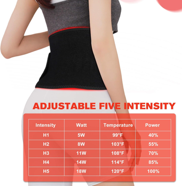 D MAX Cordless Red Light Therapy Belt – Infrared Therapy Wrap for Back & Body Pain Relief (Pulse Therapy, Adjustable Intensity, 4000mAh Battery) - Image 9