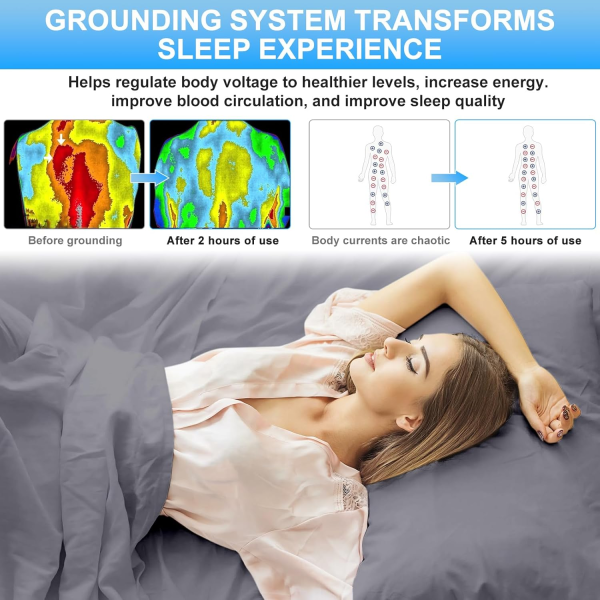 Grounding Sheets – Organic Cotton & Silver Fiber Earthing Fitted Sheet for Sleep & Wellness (Queen Size, 60” x 80”) - Image 4
