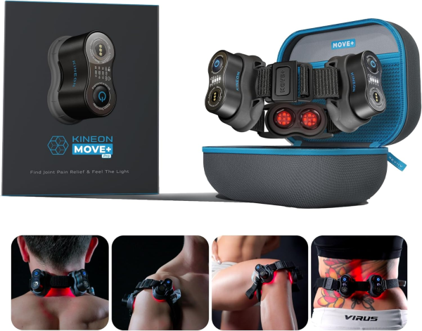 MOVE+ Pro Red LED Light Therapy – Hands-Free Infrared Device for Joint & Muscle Pain Relief (Portable & Adjustable)
