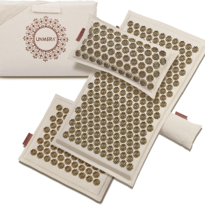 UNMERA Premium Acupressure Mat & Pillow Set – Natural Linen & Coconut Fiber for Pain & Stress Relief