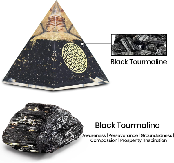 Black Tourmaline Orgonite Pyramid – EMF Protection, Healing, and Positivity - Image 7