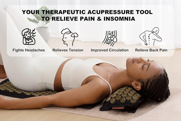 UNMERA Premium Acupressure Mat & Pillow Set – Natural Linen & Coconut Fiber for Pain & Stress Relief - Image 3