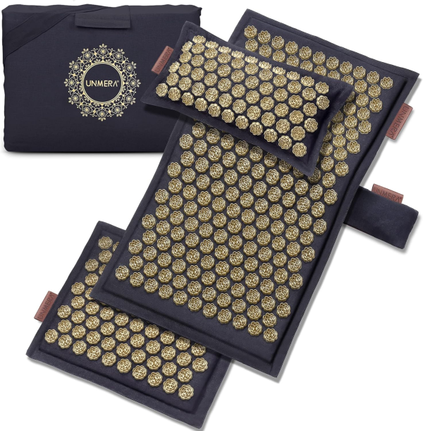 UNMERA Premium Acupressure Mat & Pillow Set – Natural Linen & Coconut Fiber for Pain & Stress Relief