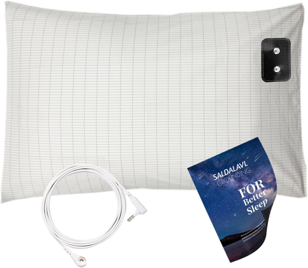 Grounding Pillowcase – Conductive Organic Cotton & Silver Fiber for Sleep, Energy & Pain Relief (Queen Size, 20” x 30”)
