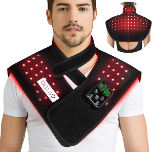Cordless Red Light Therapy Wrap – Infrared & Near-Infrared LED Device for Shoulder & Neck Pain Relief (Portable & Adjustable)