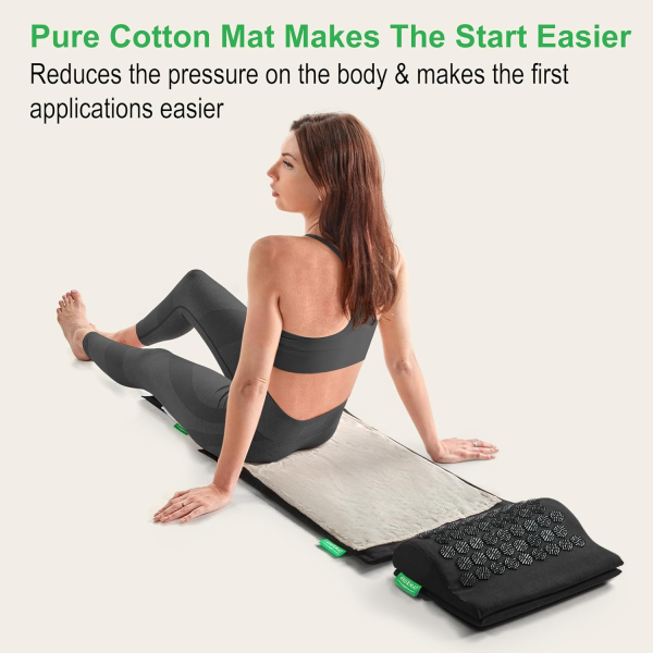 AyurMat Acupressure Mat and Pillow Set – Natural Comfort & Pain Relief (Black) - Image 6