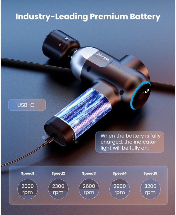 C2 Pro Massage Gun – Heat & Cold Therapy, Deep Tissue Percussion Massager - Image 7