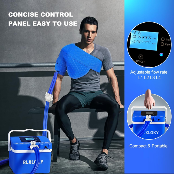 2.0 Cold Therapy Ice Machine – Shoulder & Hip Ice Therapy System with Quiet Pump & Adjustable Flow - Image 3